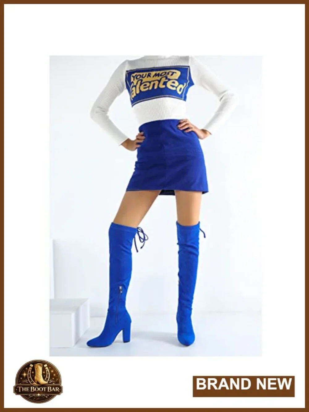 Women's Thigh High Boots Over The Knee Sexy Pointed Toe Chunky Heels Zipper